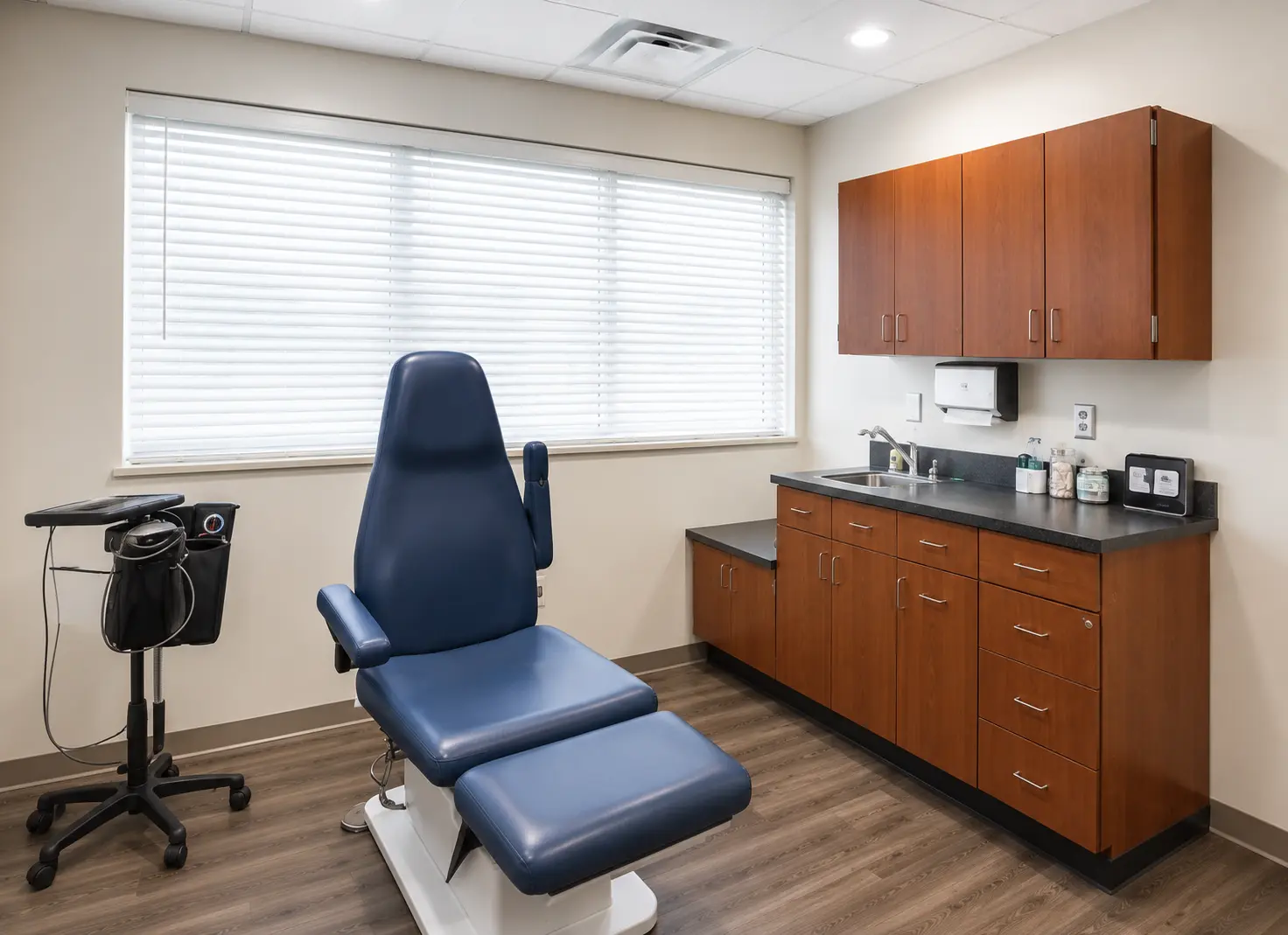 A comfortable, modern patient exam room